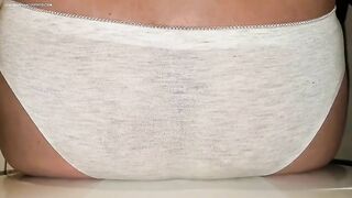 Seated panty poop show