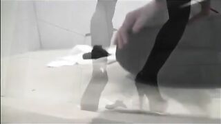 Sexy milf in lingerie and high heels shits heavy