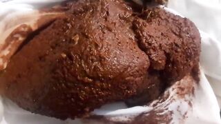 Gorgeous girl poops in her pants