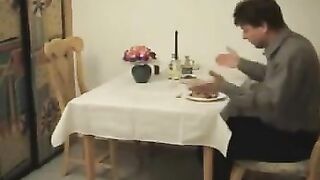 Pooping in his plate