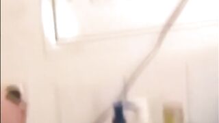 Sweet blonde shitting in the towel