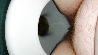Fat hairy pussy wife poops at home