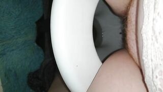 Amateur hairy wife poops at home