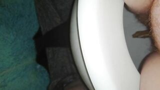 Amateur hairy wife poops at home