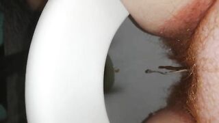Hairy pussy wife pissing and pooping