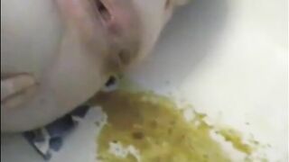 Woman shitting liquid shit