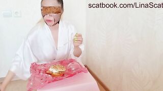 Sexy hot babe eating shit