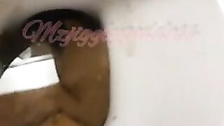 Hot hairy pussy lady poops