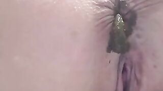 Twitching dark asshole pooping