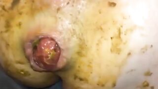 Dirty messy asshole poop