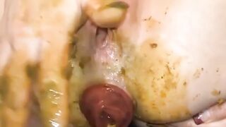 Dirty messy asshole poop
