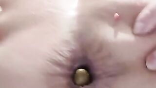 Cute twitching asshole and dirty poop