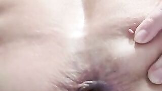 Cute twitching asshole and dirty poop