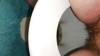 Hairy horny lady pissing