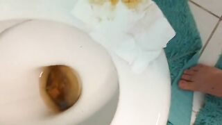 Messy poop in the toilet