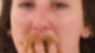 Slutty chick poops hard