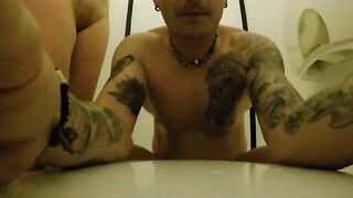 Young horny babe sucking his dirty cock