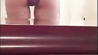 Naked teen girl and hard poop