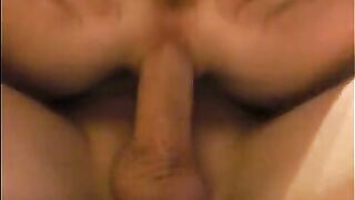 Girlfriend taking big cock in her horny asshole