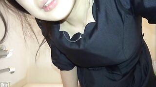 Girl eats shit off the floor and plays with her piss