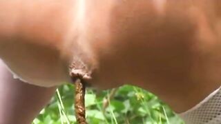 Outdoor poop on her shoes