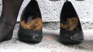 Filling her shoes with shit