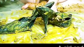 Scat solo fun with high heels