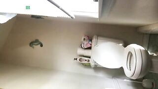 Lovely chubby ass lady shits in the toilet
