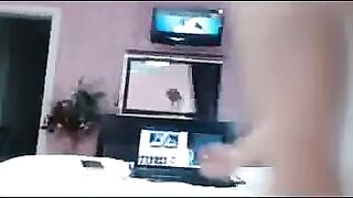 Sexy girl masturbates with hard big dildo