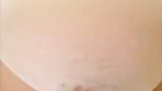 Blonde housewife heavy pooping in white panties