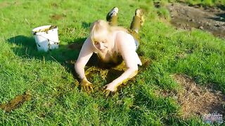 Collecting and smearing Cow dung