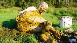 Collecting and smearing Cow dung