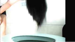 Cute chick pooping lovely load