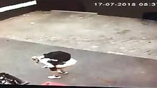 Desperate diarrhea caught on CCTV