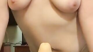 Dirty slut anal and licking shitty dildo solo