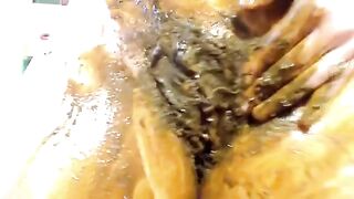 Messy shit for cute lesbian