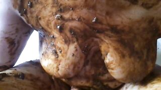 Dirty poop covered mature busty