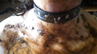 Dirty poop covered mature busty