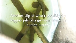 Kinky horny girl pooping hard in toilet