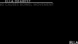 Cute hairy babe stretching and pooping