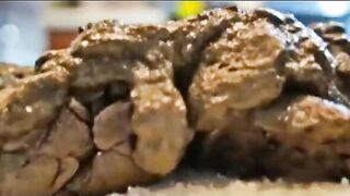 Brunette horny mommy and scat food