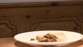 Creamy poop on the plate