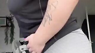 Massive big boobs bbw lady smearing shit