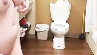 Huge tits amateur wife pooping at home