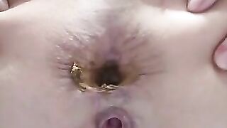 Spreading her lovely shitty asshole