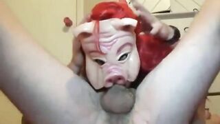 Piggy wife deepthroating and puking