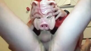 Piggy wife deepthroating and puking