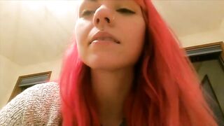 Stunning tattooed chick showing her ass and poop