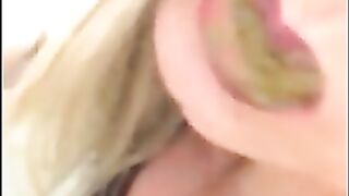 Hot blonde shit eating babe