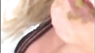 Hot blonde shit eating babe